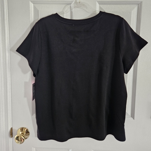 NWT Vince Camuto Knit Short Sleeve Tee- Rich Black - Picture 4 of 8